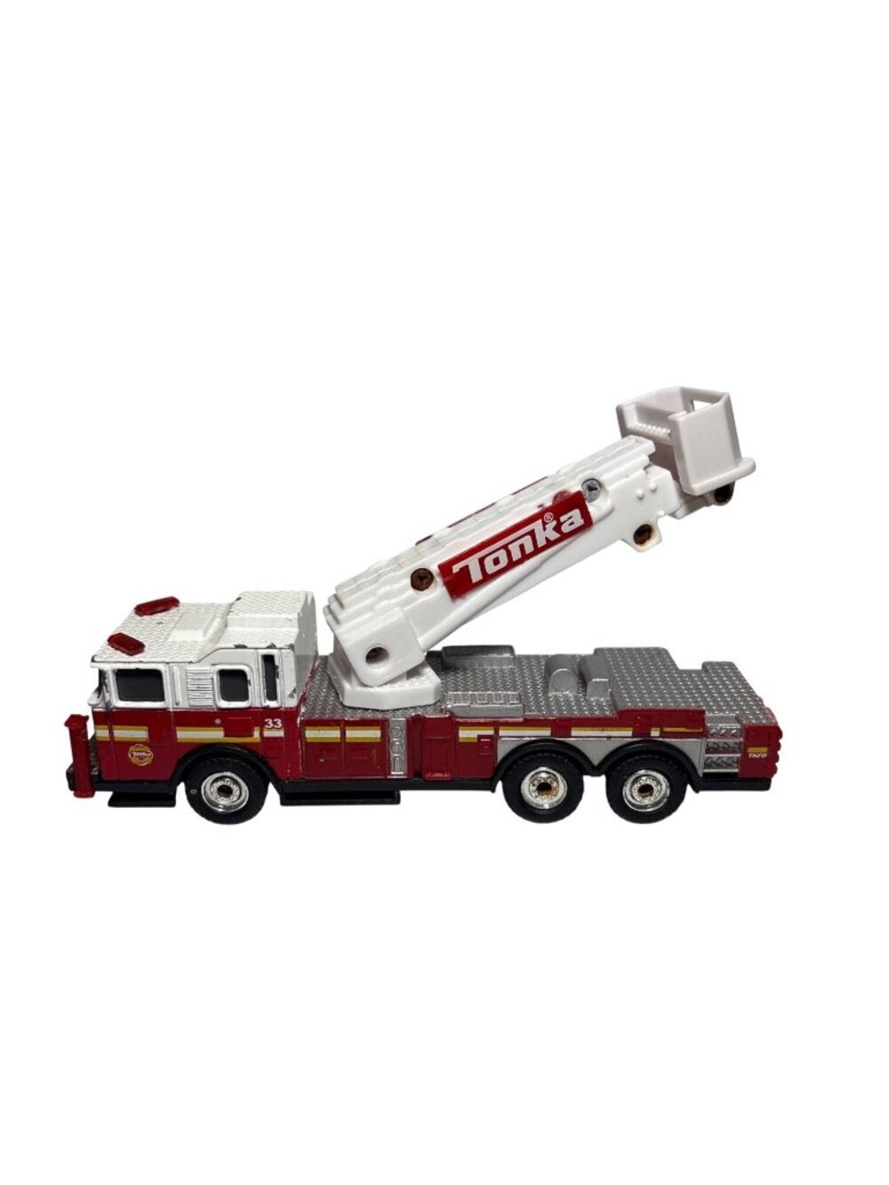 Tonka Diecast Rescue Rig Fire Truck Ladder 33 Red & White 2013 Hasbro